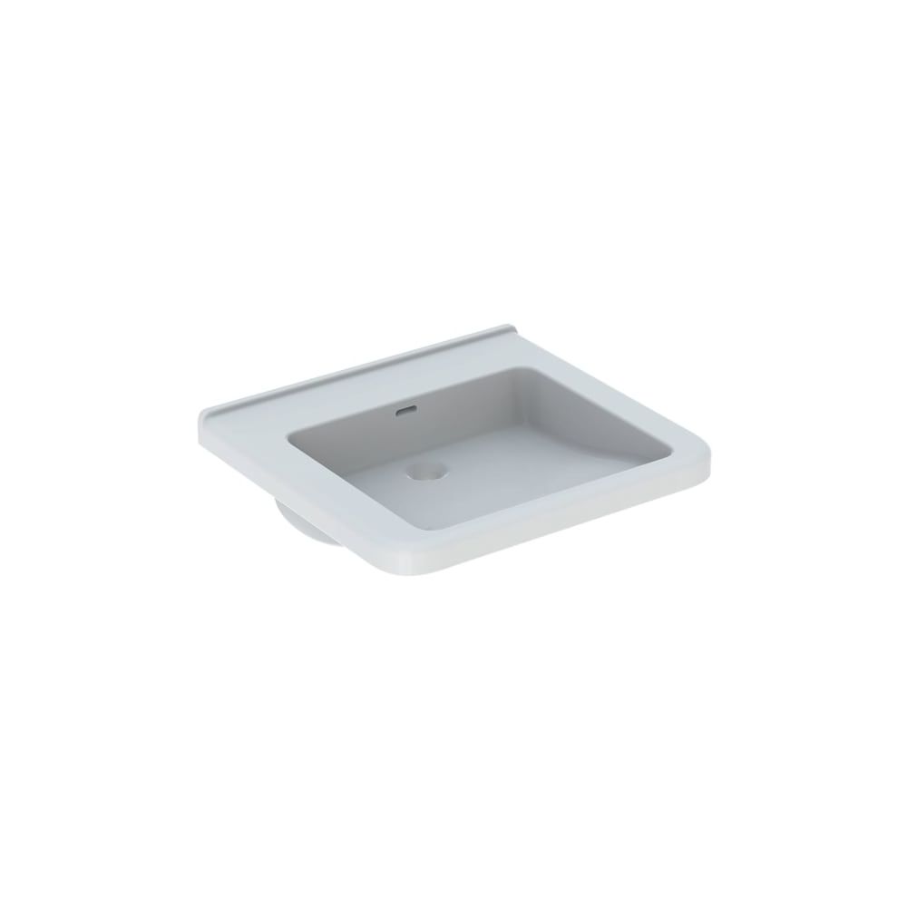 Geberit Renova Comfort Square Lavabo ergonomique sans trou de robinet, avec trop-plein, 60x55 cm, blanc