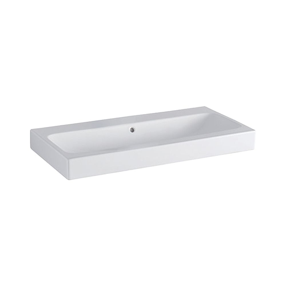 Geberit iCon Waschtisch, largeur 90 cm, profondeur 48,5 cm, sans trou de robinet, trop-plein visible, Blanc