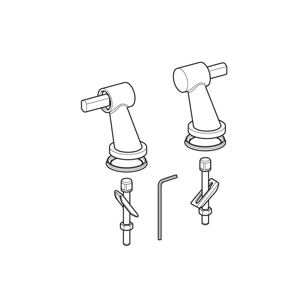 Kit de charnières Geberit pour abattant WC Citterio, fixation par le haut, 598036000