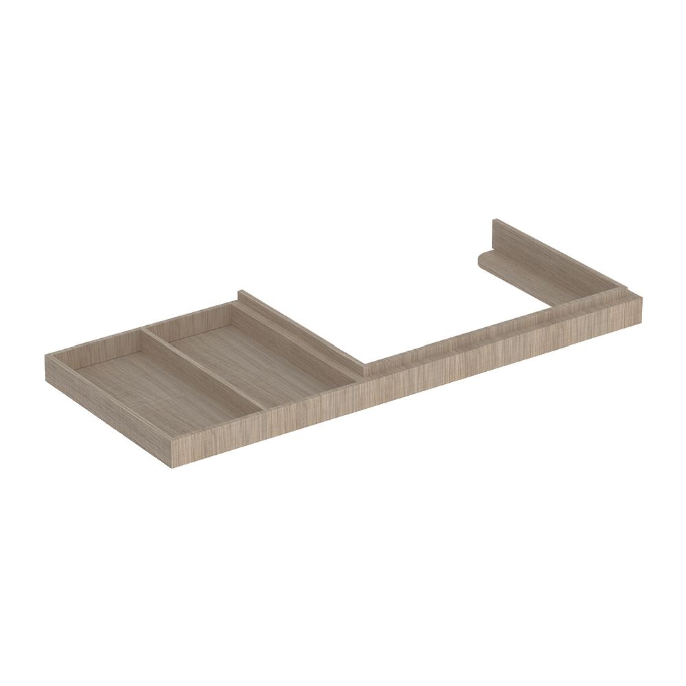 Cadre pour lavabo Geberit série Citterio, surface de rangement à gauche, 118 cm, chêne beige, 595537000
