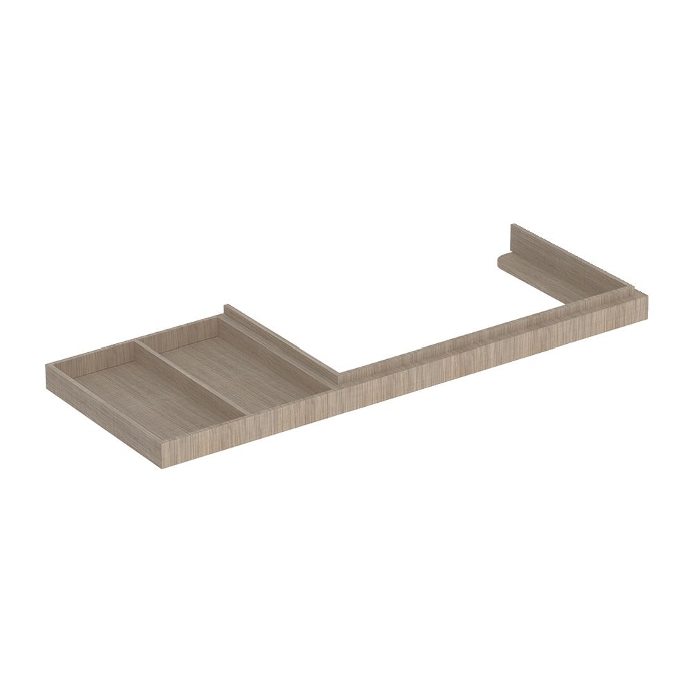 Cadre de vasque Geberit pour Citterio, plan de travail à gauche, 133 cm, chêne beige