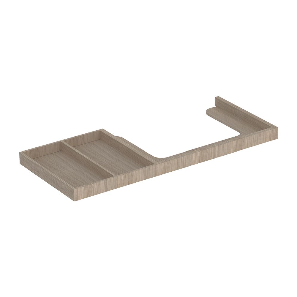 Cadre pour lavabo Geberit de la série Citterio, avec rangement à gauche, 118 cm, chêne beige, 595557000