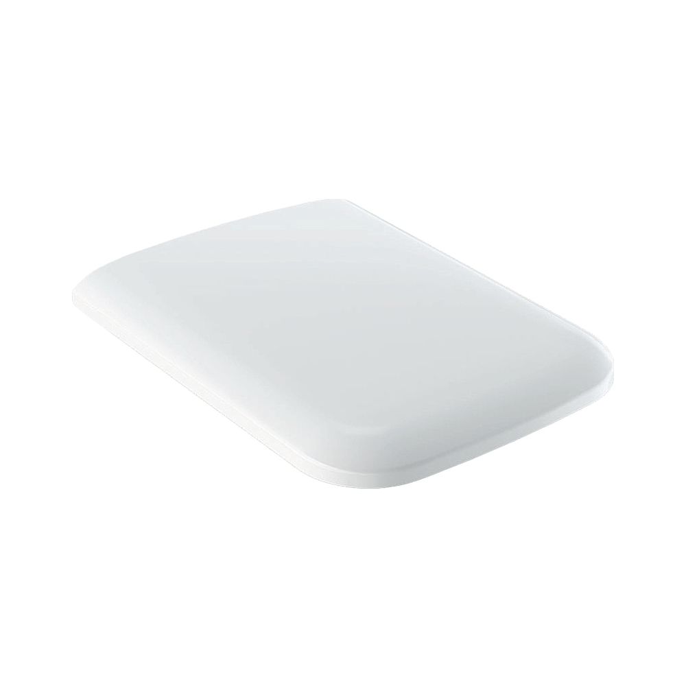 Geberit Abattant WC iCon Square avec fermeture automatique, sans charnières Quick-Release, fixation par le haut, blanc/brillant