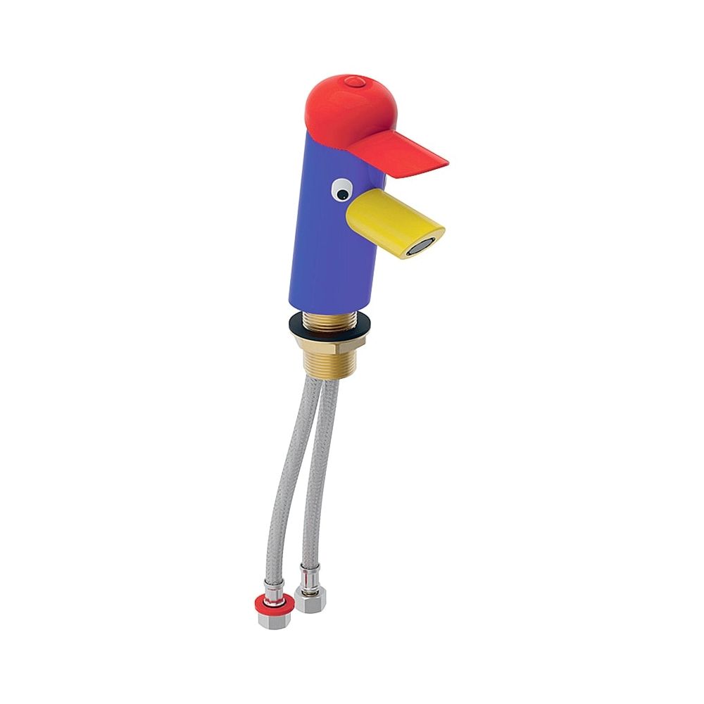 Robinetterie de lavabo Geberit Bambini Einhebelmischer, 14,5x5,6x13 cm, laiton, bleu outremer/rouge carmin/jaune colza