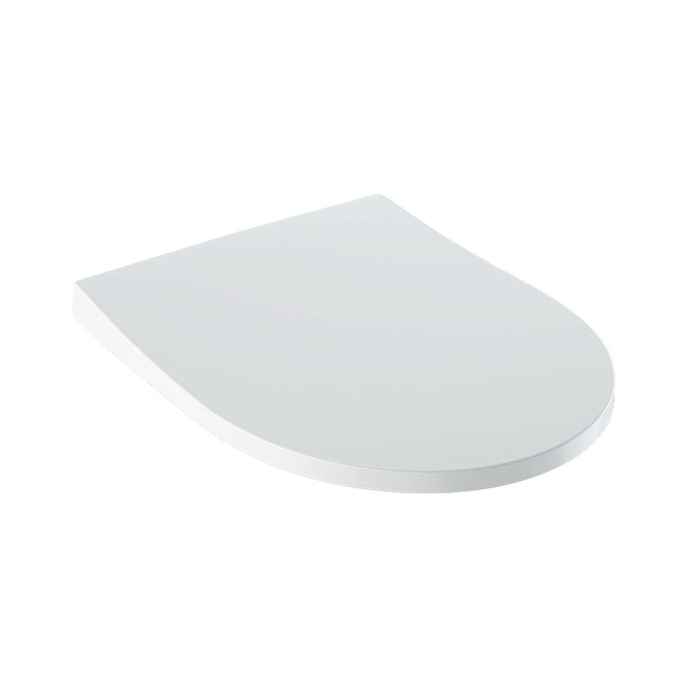 Geberit Abattant WC iCon design étroit avec fermeture automatique, sans charnières Quick-Release, fixation par le haut, blanc/brillant