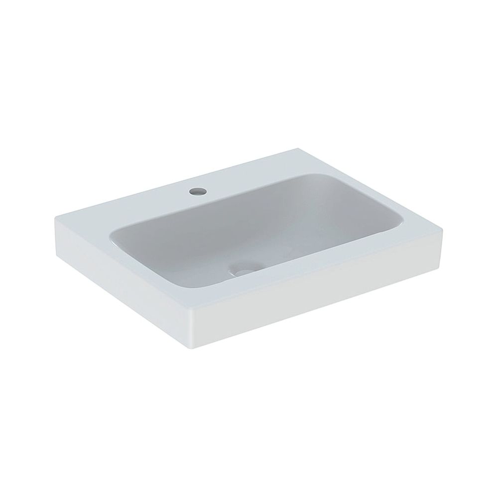Évier Geberit iCon, Largeur 60 cm, Profondeur 48,5 cm, trou de robinet central, sans trop-plein, Blanc