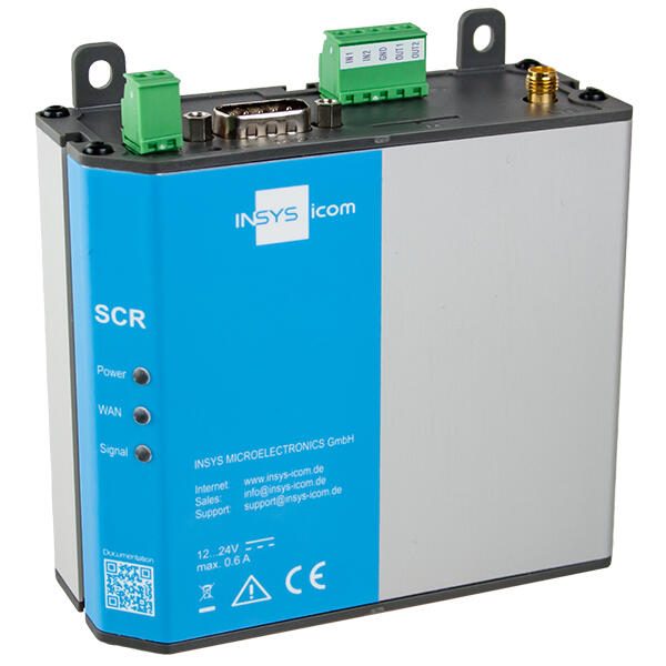 Routeur mobile LTE INSYS icom SCR-L300, fréquences EMEA, VPN, 2x Ethernet 10/100BT, 1x RS232, 2x DI, 2x DO (10020729)