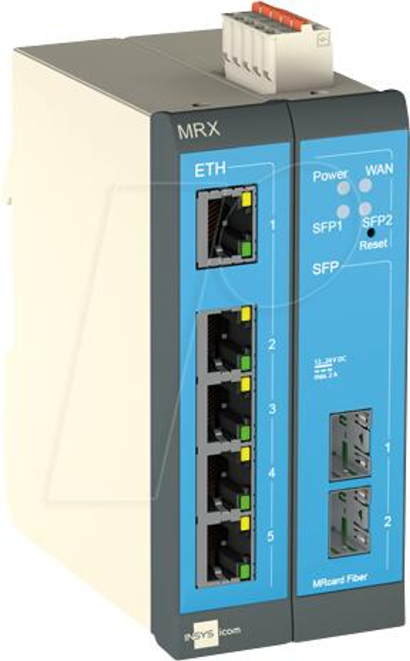Routeur INSYS icom MRX MRX2 Fiber - 5 ports, VPN, Ethernet