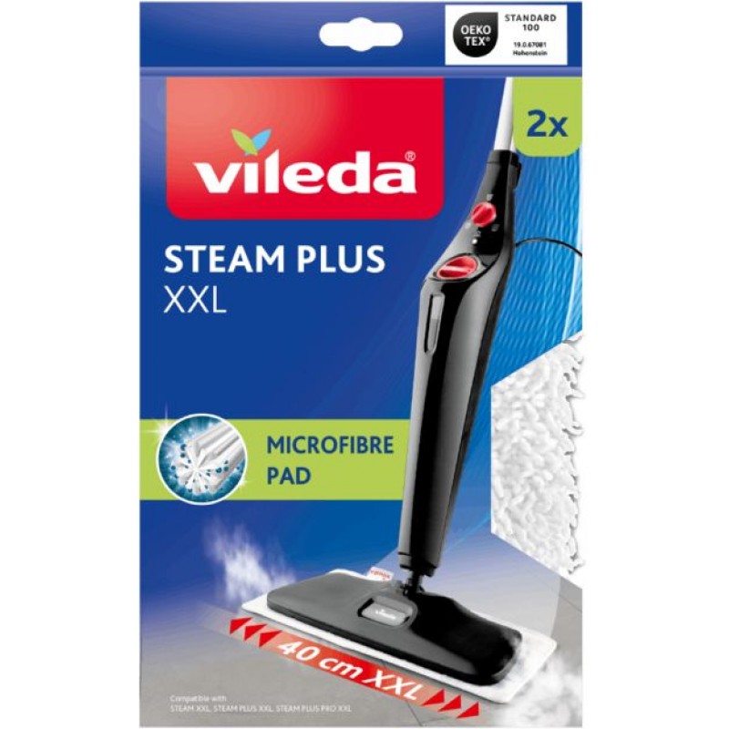 VILEDA Housse de rechange en microfibre 2x pour nettoyeur vapeur Vileda Steam XXL 161717