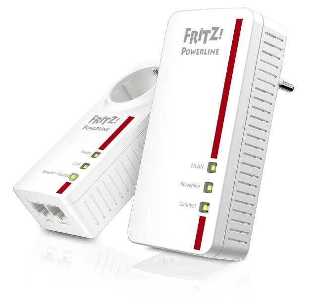 FRITZ!Powerline 1260 (anciennement 1260E) Kit adaptateurs Powerline WLAN GigE, HomePlug AV WiFi 5 Dual-Band à brancher sur prise murale