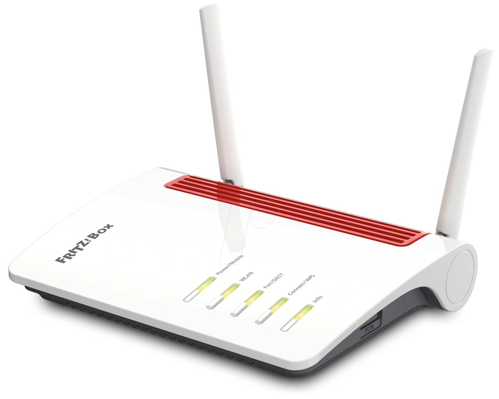 FRITZ!Box 6850 5G v2 Routeur WLAN avec modem 5G intégré (NSA/SA) selon 3GPP Rel. 16 avec support MIMO 4x4