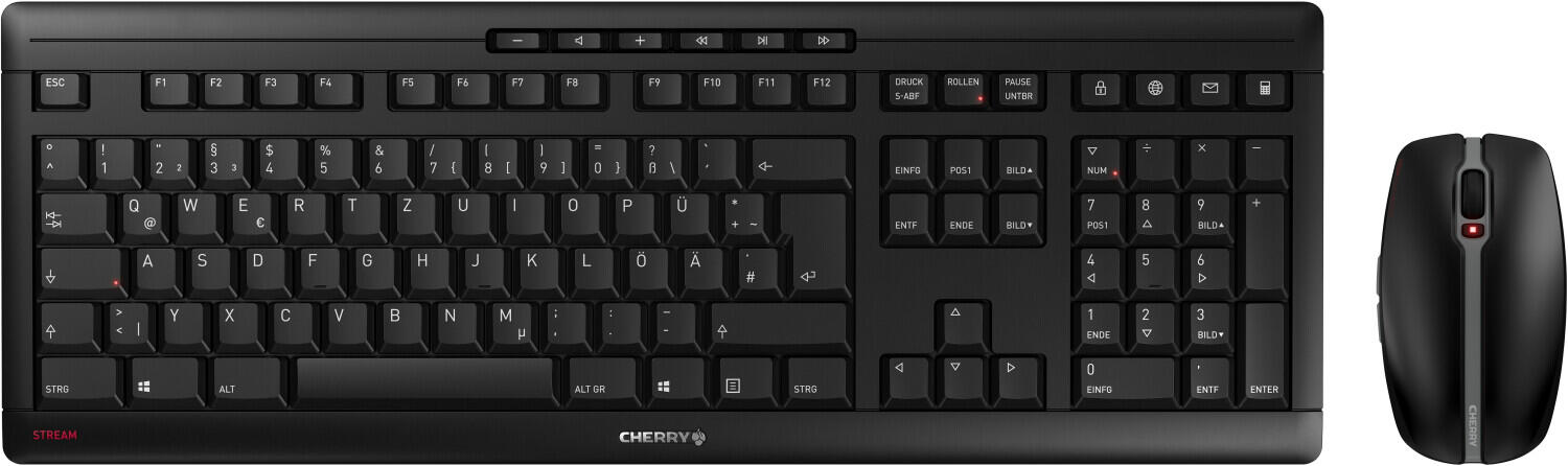 CHERRY Stream Set sans fil Desktop - QWERTZ DE - noir Interrupteur à ciseaux, 2400 DPI, 6 touches, 2,4 GHz