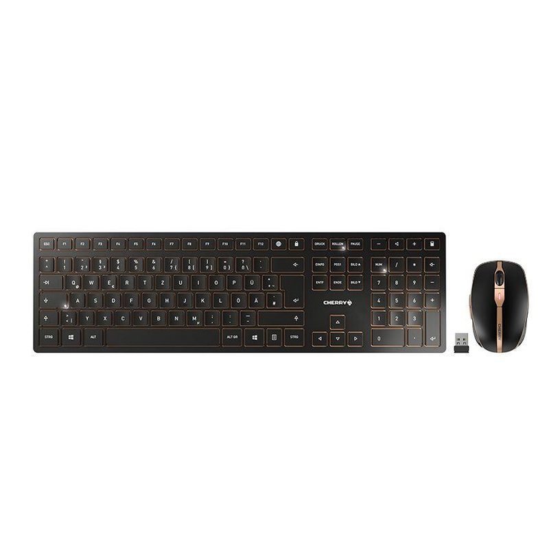 Set bureau sans fil CHERRY DW 9100 SLIM - AZERTY FR - noir, interrupteurs à ciseaux, Bluetooth, USB-A