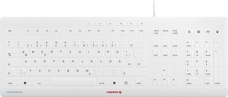 CHERRY STREAM PROTECT Clavier - Blanc