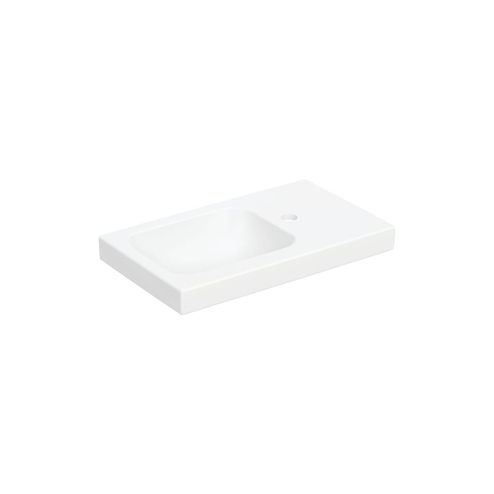 Geberit iCon Light lavabo mural avec plan de toilette 53x13x31 cm blanc mat trou de robinetterie à droite sans trop-plein plan de toilette à droite