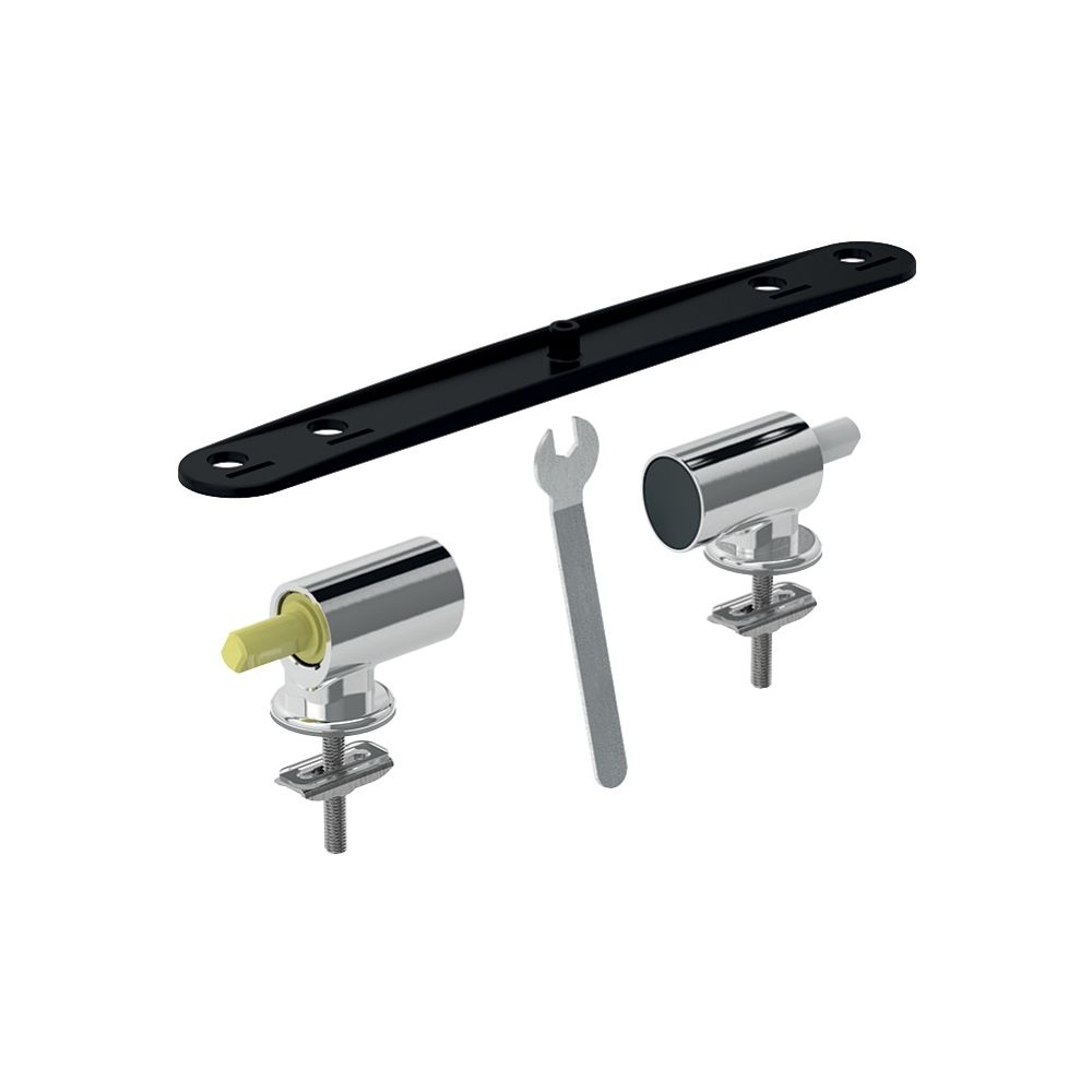 Kit de charnières Geberit pour abattant WC Acanto, fonction d'abaissement automatique, déverrouillage rapide (Quick-Release), 244202001