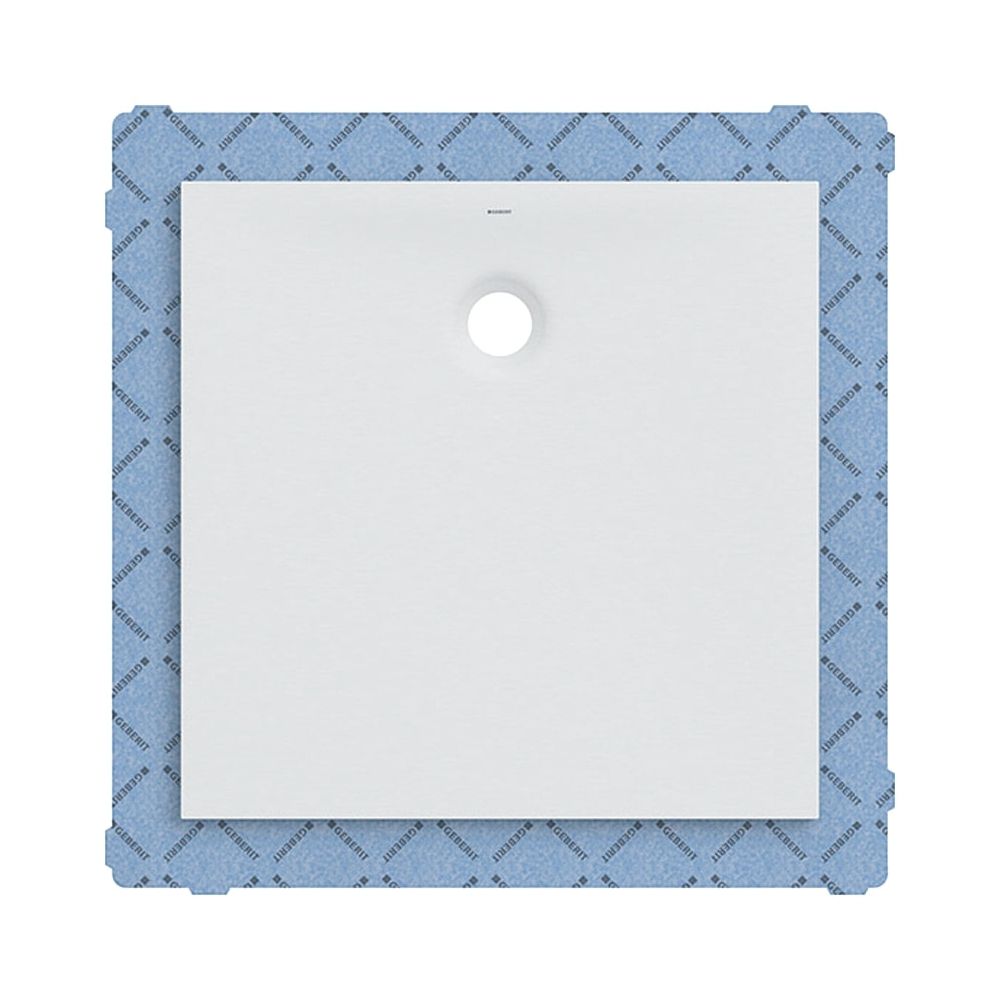 Geberit Receveur de douche Olona carré, 100x100x4 cm, matériau minéral, blanc