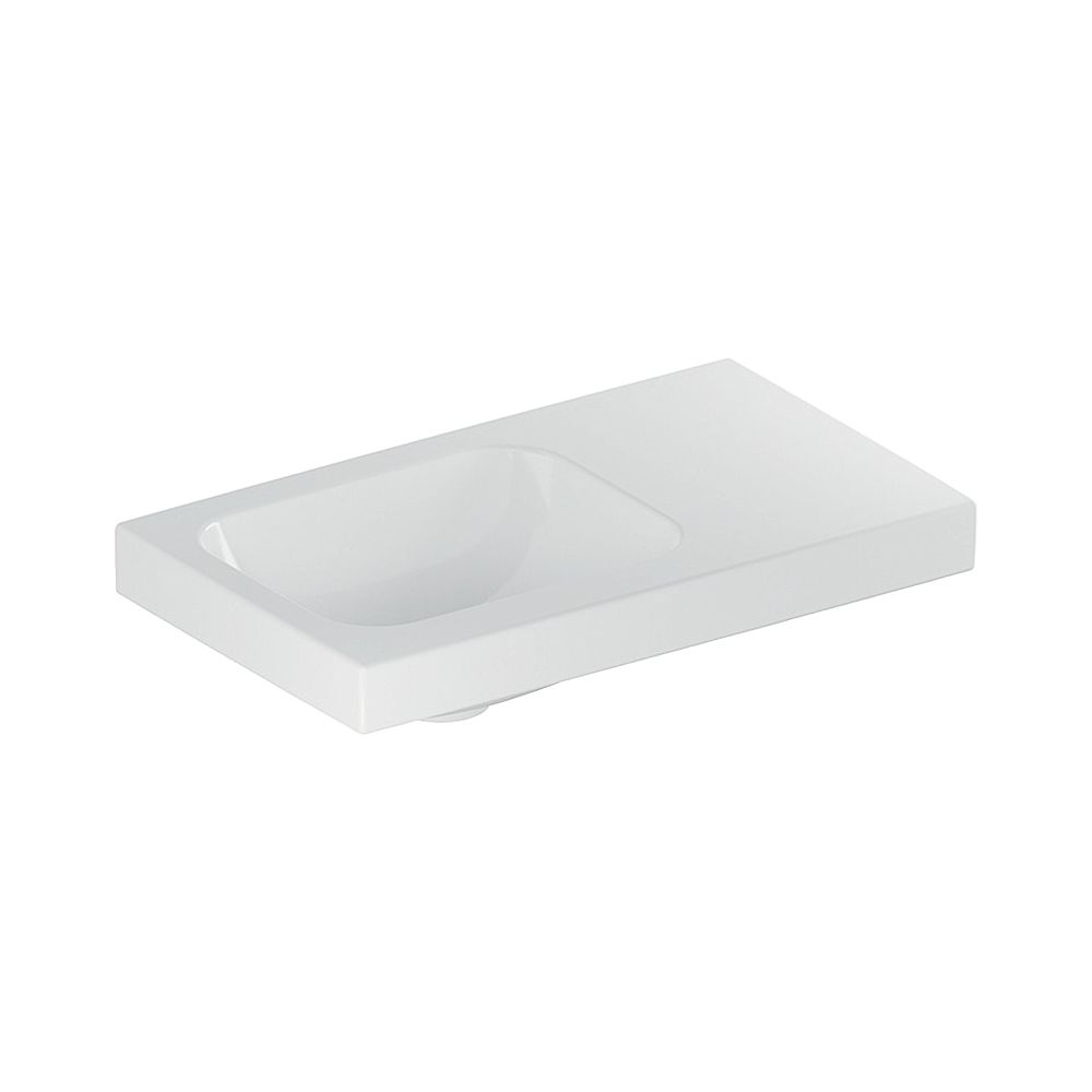 Geberit iCon Light Lavabo avec plan de toilette 53x13x31cm, Blanc, sans trou de robinet, sans trop-plein, plan de toilette à droite