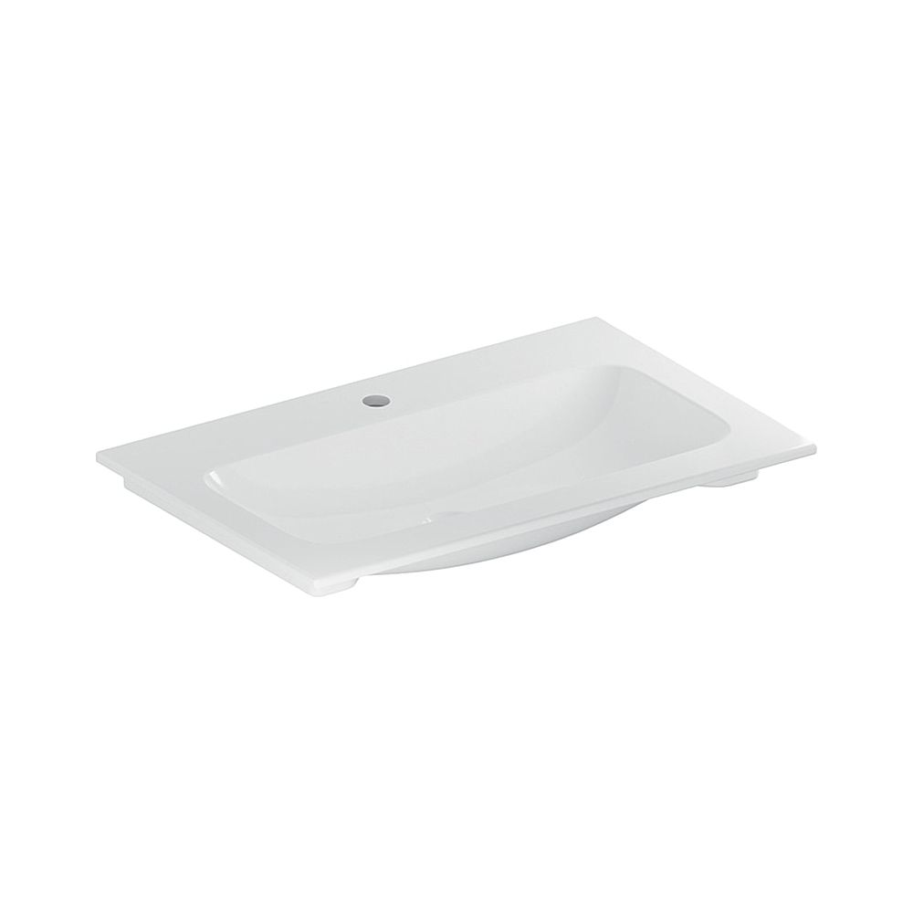 Geberit iCon meuble-lavabo, largeur 75 cm, profondeur 48 cm, trou de robinetterie central, sans trop-plein, blanc