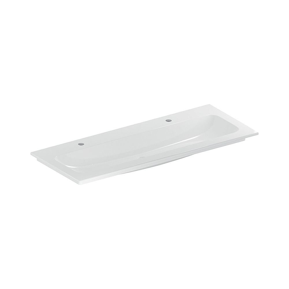 Geberit iCon Lavabo meuble, largeur 120 cm, profondeur 48 cm, trou de robinet à gauche et à droite, sans trop-plein, Blanc