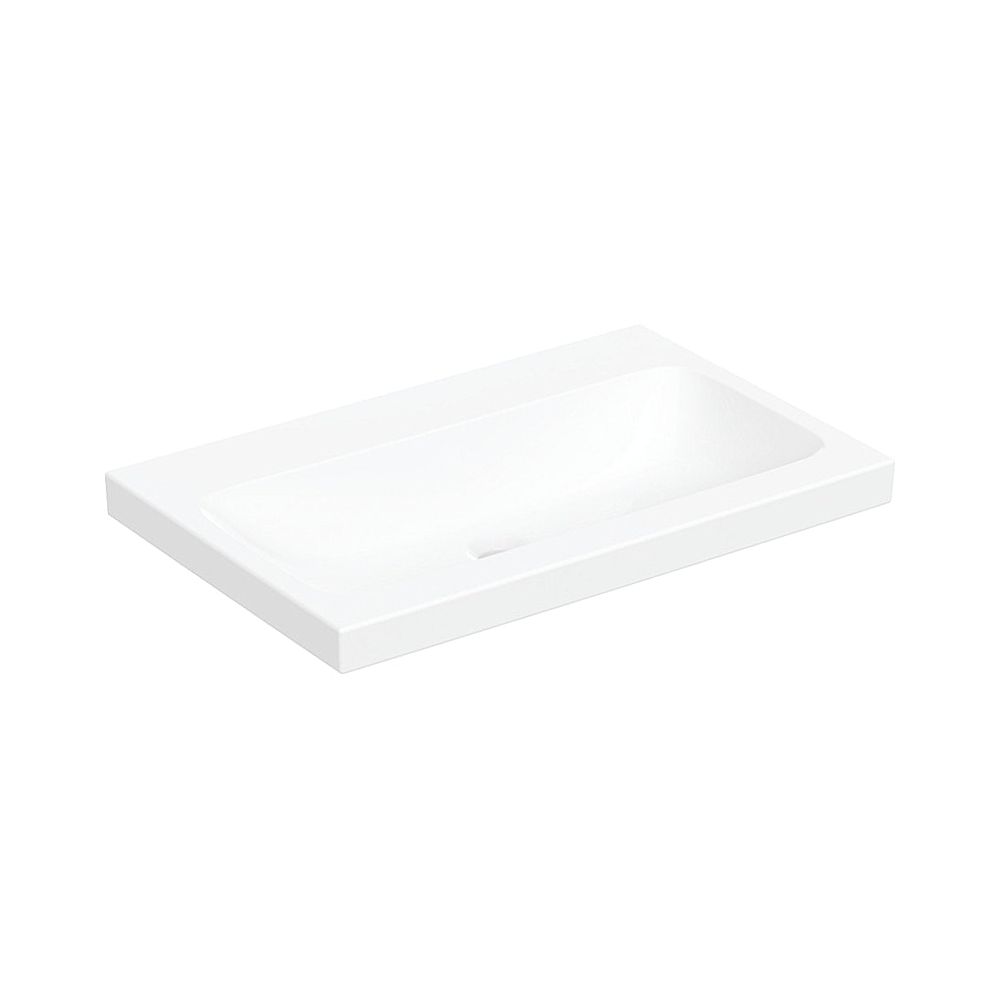 Lavabo Geberit iCon Light à poser, largeur 75 cm, profondeur 48 cm, sans trou de robinet, sans trop-plein, blanc