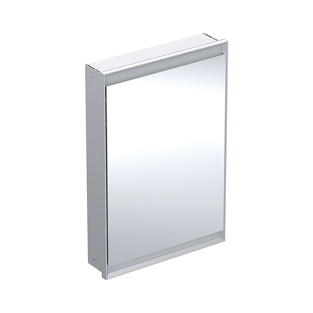 Armoire miroir Geberit ONE avec ComfortLight, 1 porte à droite, montage encastré, hauteur 90 cm L 60 cm, aluminium anodisé