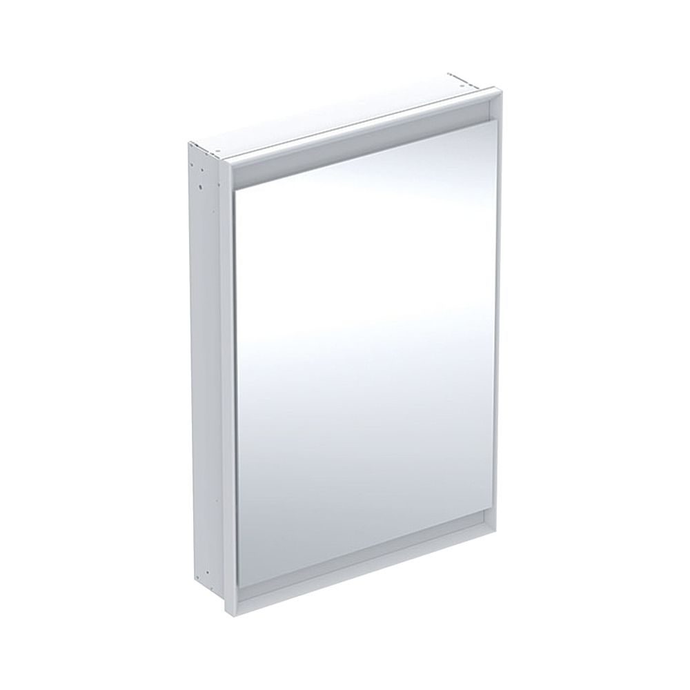 Armoire de toilette Geberit ONE avec ComfortLight, 1 porte à droite, montage UP, H 90 cm L 60 cm, Blanc/Aluminium revêtement poudre