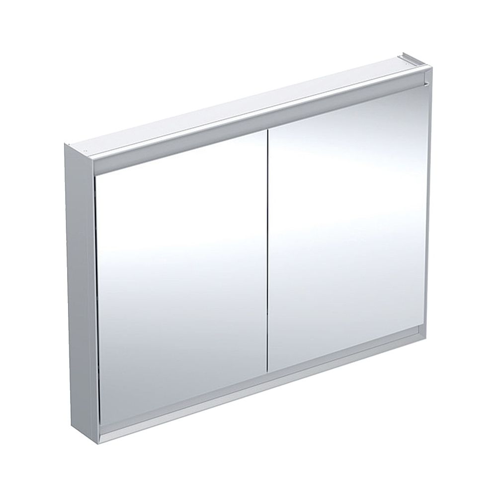 Armoire de toilette Geberit ONE avec ComfortLight, 2 portes, montage en applique, hauteur 90 cm, largeur 120 cm, aluminium anodisé