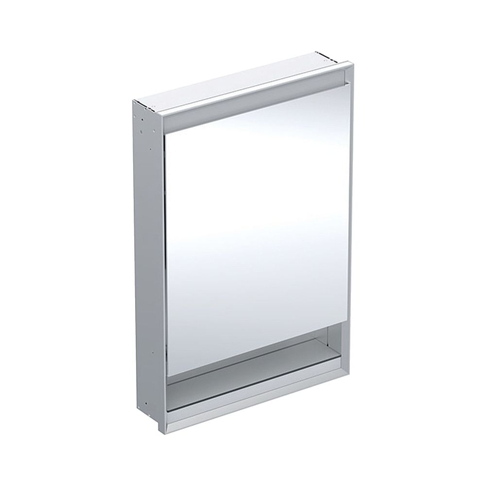 Armoire de toilette Geberit ONE avec niche et ComfortLight, 1 porte à droite, montage encastré, H 90 cm L 60 cm, aluminium anodisé