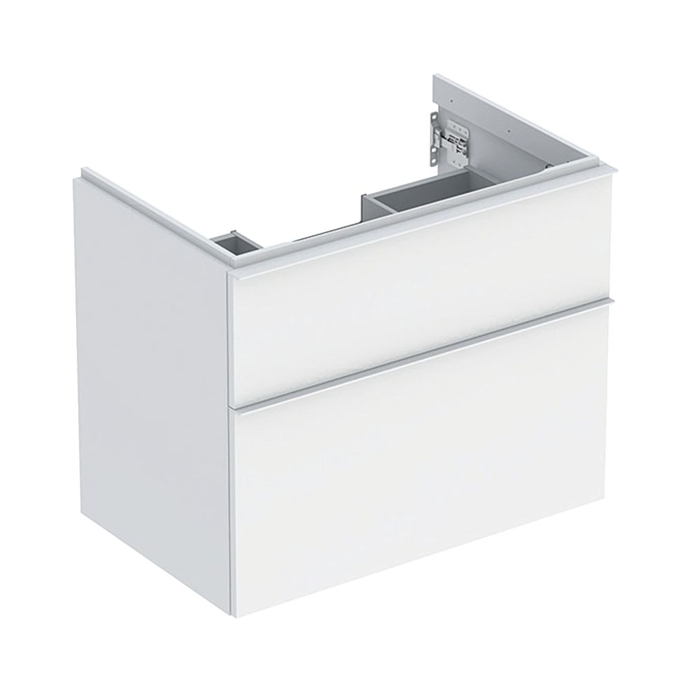 Geberit iCon meuble sous vasque à 2 tiroirs, vasque 75 cm, blanc laqué mat/poudre mat