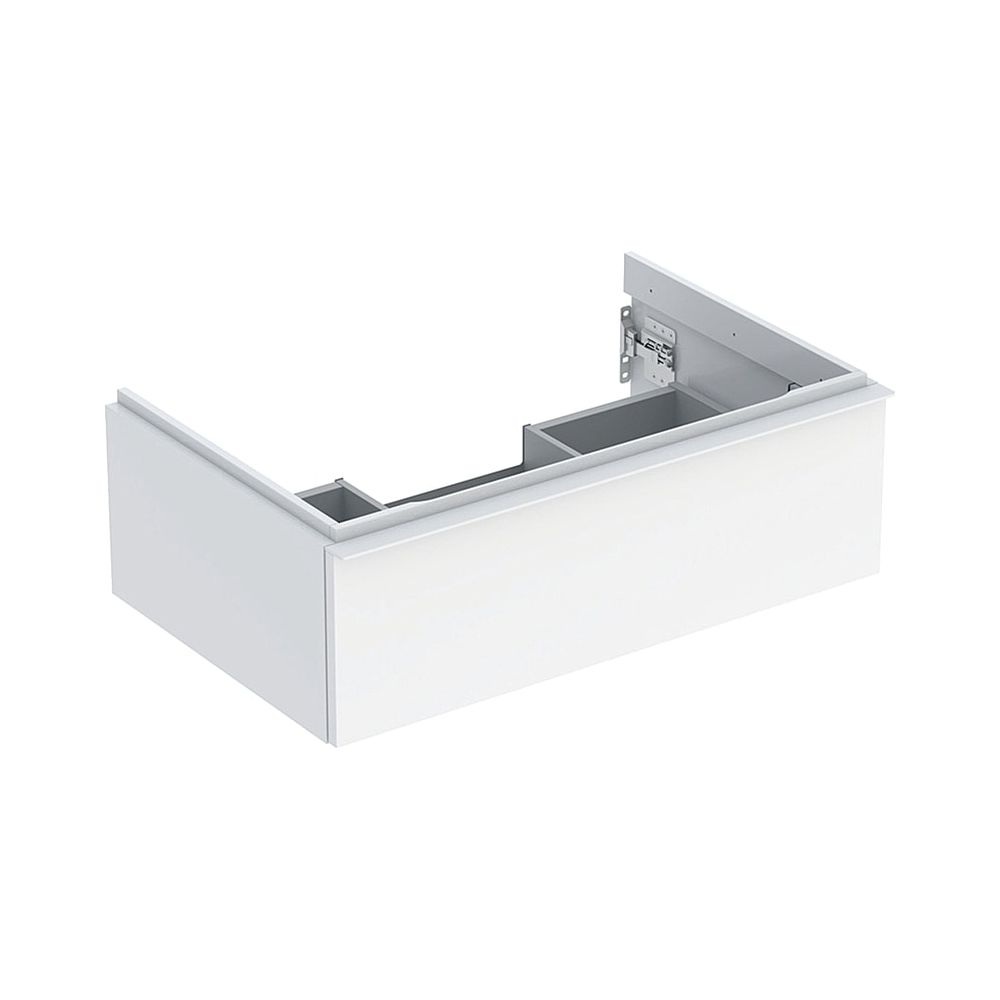 Meuble sous vasque Geberit iCon pour lavabo, 1 tiroir (lavabo 75 cm), laqué blanc brillant/poudre mat