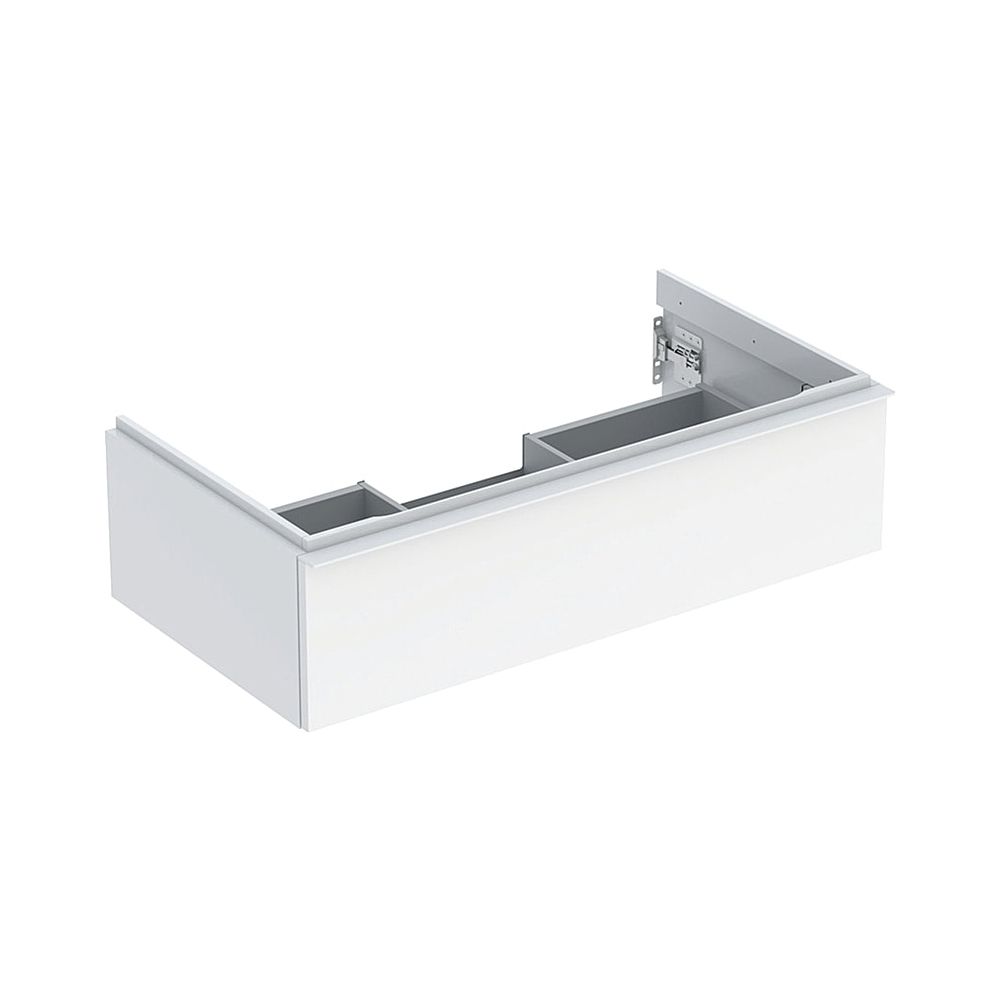 Geberit iCon Meuble sous vasque pour lavabo, 1 tiroir, lavabo 90 cm, blanc laqué brillant/poudre mat