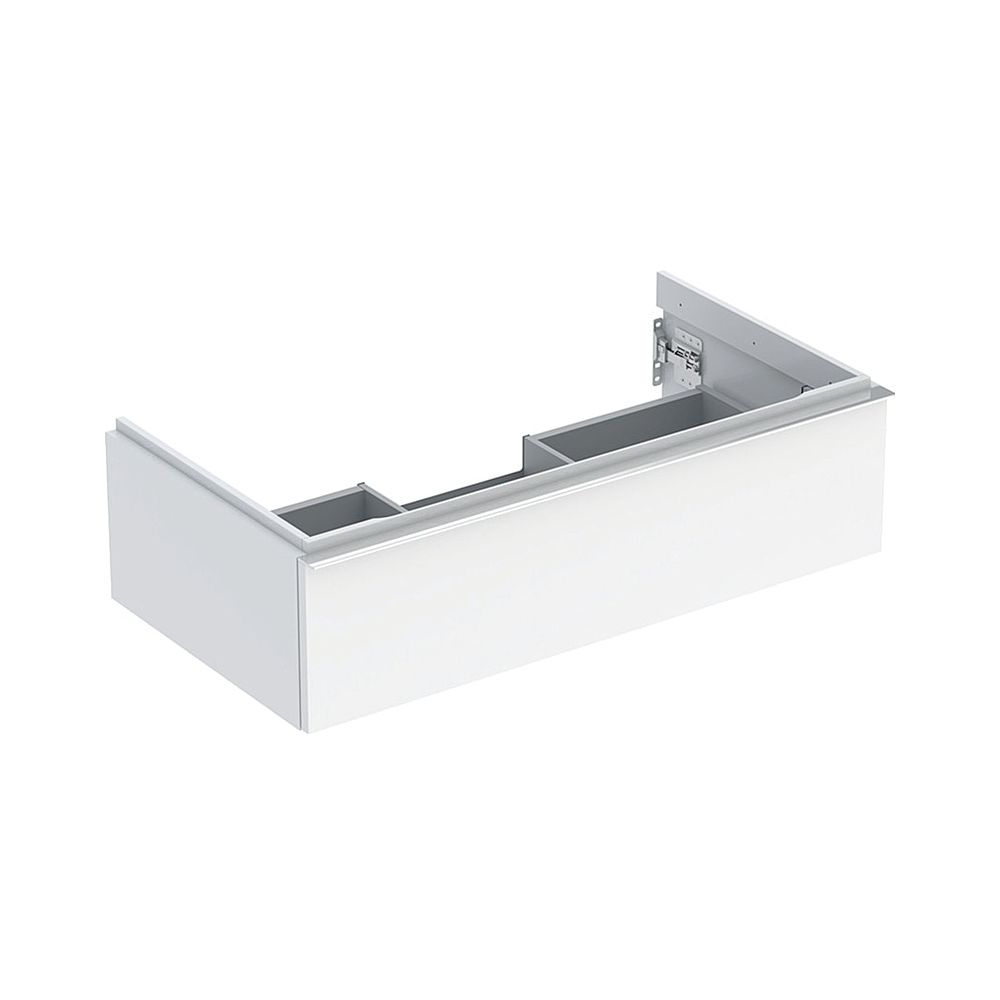 Geberit iCon meuble sous vasque pour lavabo, 1 tiroir, vasque 90 cm, blanc laqué brillant/poignée chromée