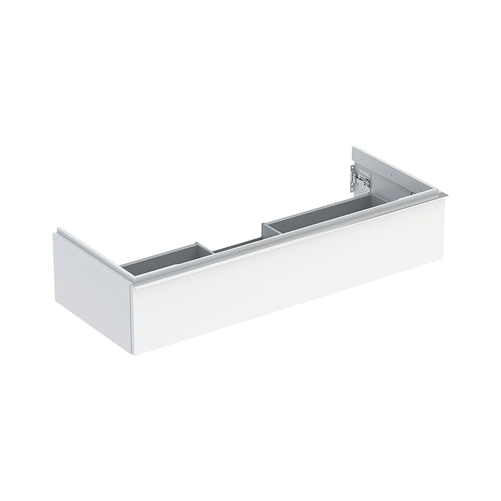 Geberit iCon Meuble sous vasque pour lavabo, 1 tiroir lavabo 120 cm, blanc laqué brillant/poignée chromée HG