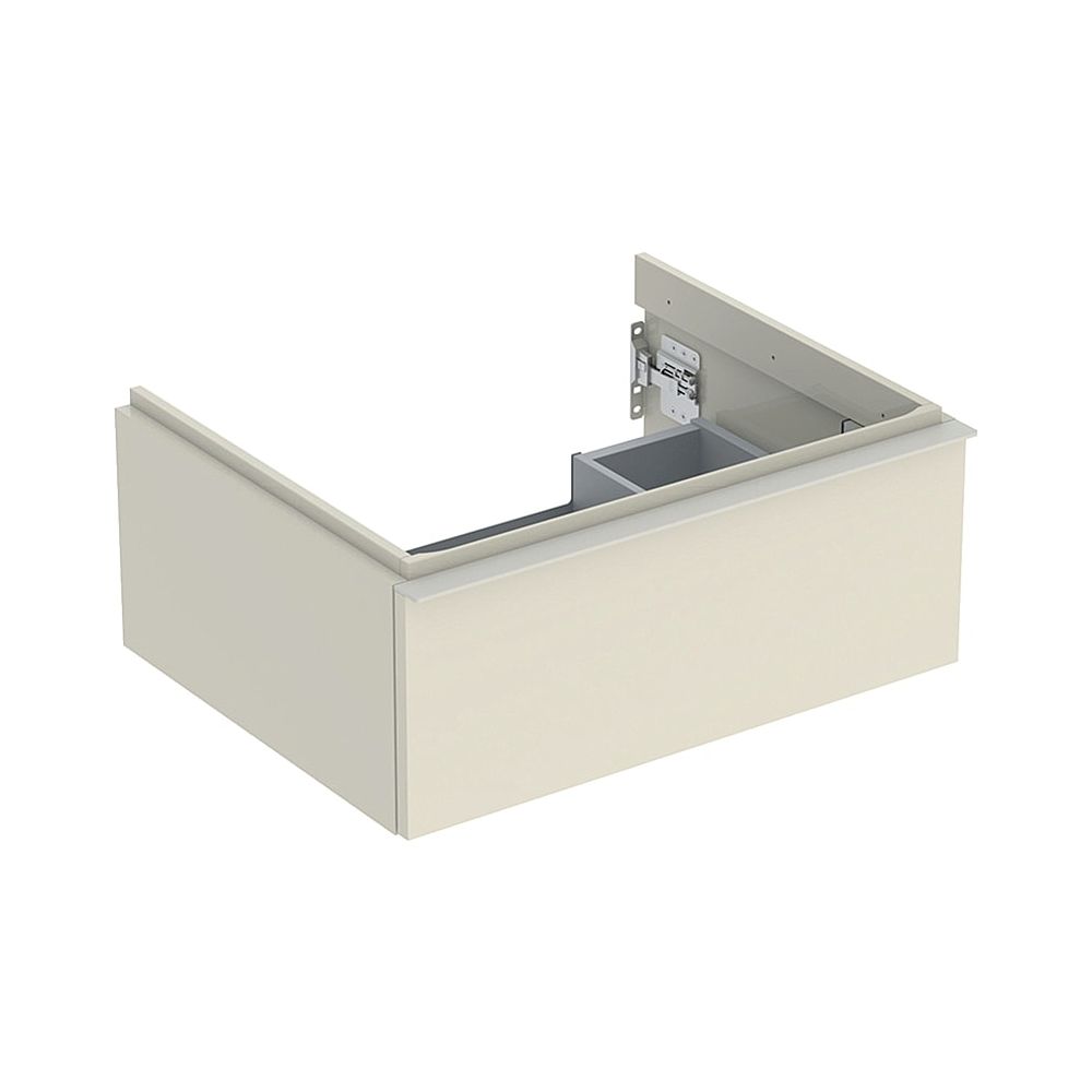Geberit iCon Meuble sous vasque pour lavabo 1 tiroir Vasque 60 cm Gris sable laqué haut brillant/gris sable poudre mat