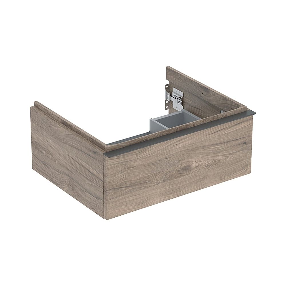Geberit iCon Meuble sous vasque pour lavabo 1 tiroir Lavabo 60 cm, Noyer Hickory Structure mélaminée/Lave pulvérisé mat