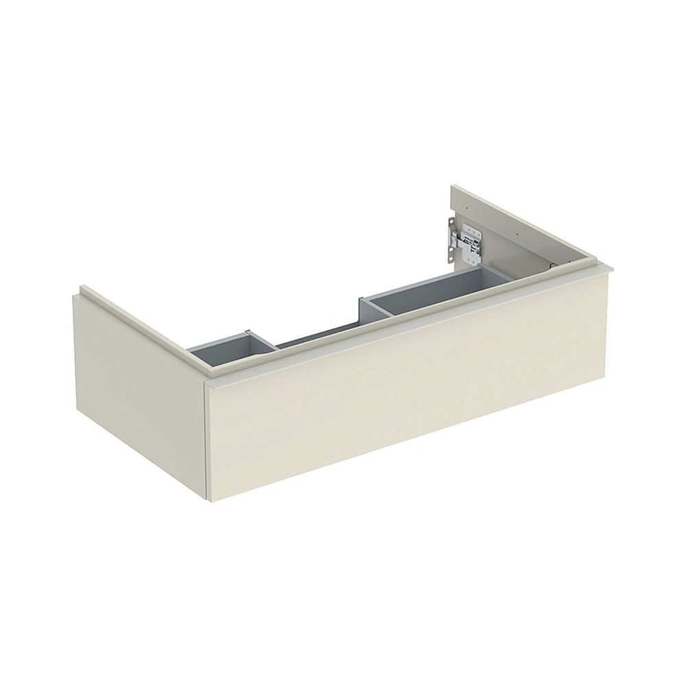 Geberit iCon Meuble sous vasque pour vasque 90 cm 1 tiroir, Gris sable laqué brillant/Gris sable pulvérisé mat
