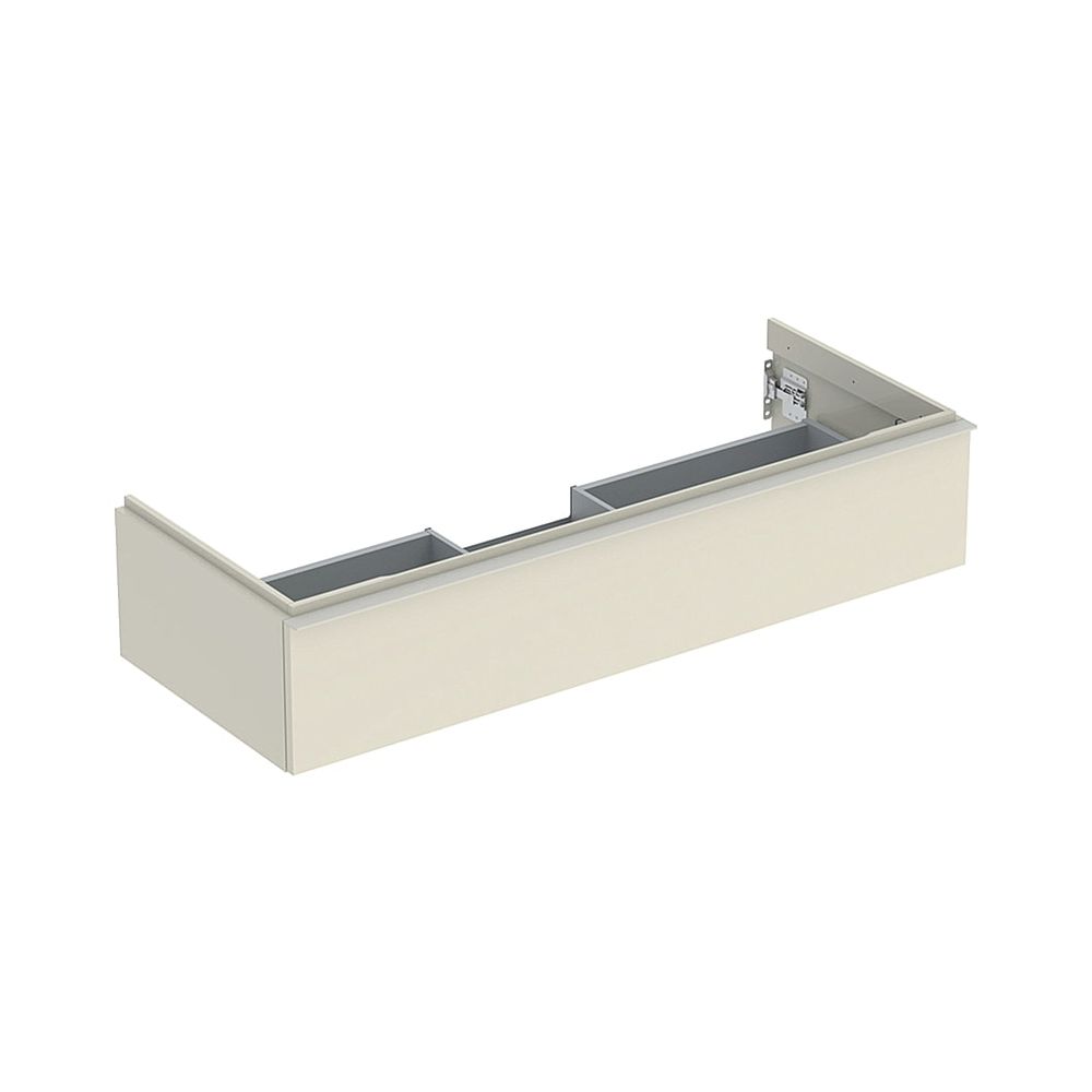 Geberit iCon Meuble sous vasque pour lavabo 1 tiroir Lavabo 120 cm Gris sable laqué brillant/Gris sable pulvérisé mat