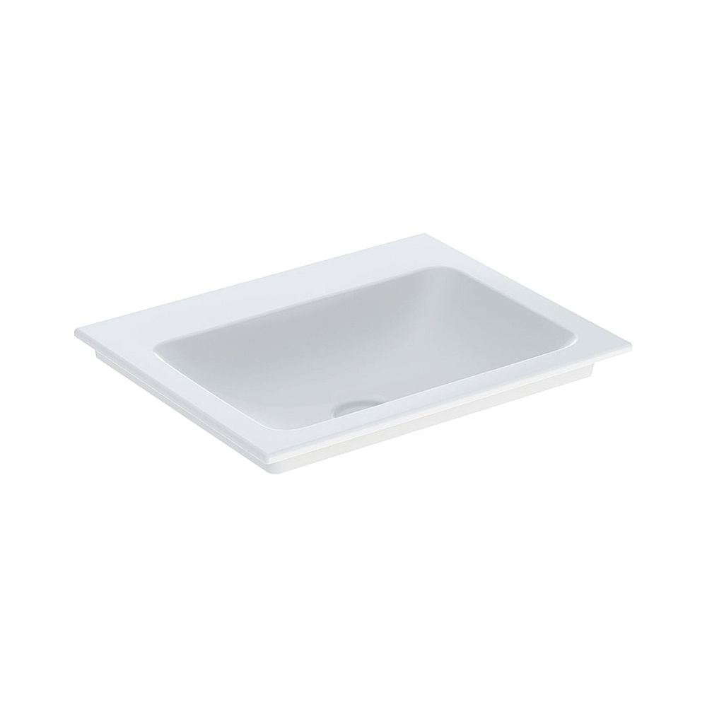 Lavabo Geberit ONE meuble-lavabo, sortie verticale, largeur 60 cm, profondeur 48 cm, sans perçage pour robinet, sans trop-plein, blanc/KeraTect