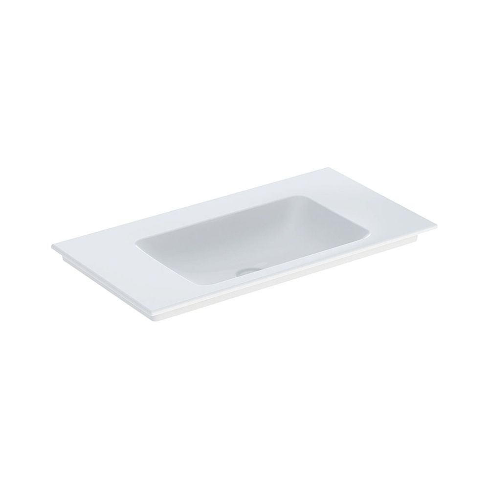 Lavabo Geberit ONE meuble, sortie verticale, largeur 90 cm, profondeur 48 cm, sans trou de robinet, sans trop-plein, blanc/KeraTect