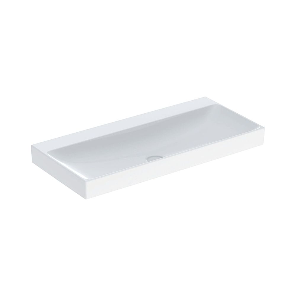 Lavabo Geberit ONE sortie verticale largeur 105cm profondeur 48cm sans trou de robinet sans trop-plein blanc/KeraTect