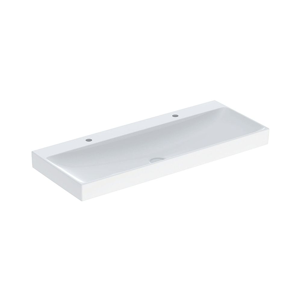 Geberit ONE Lavabo, évacuation verticale, largeur 120 cm, profondeur 48 cm, trou de robinet à gauche/droite, sans trop-plein, Blanc/KeraTect