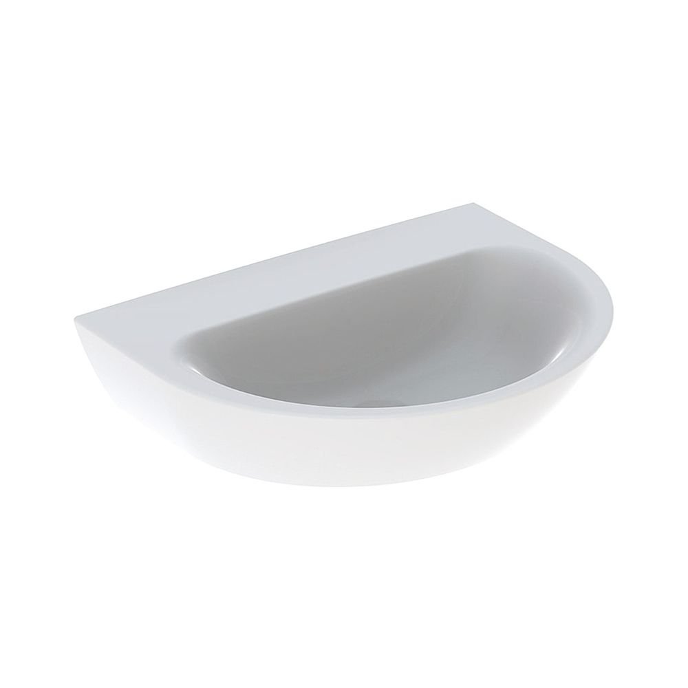 Lavabo Geberit Renova, largeur 65 cm, profondeur 50 cm, sans trou de robinet, sans trop-plein, blanc/KeraTect