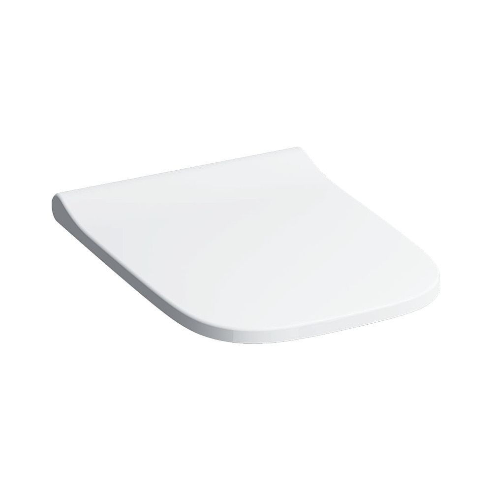 Cuvette WC Geberit Smyle Square, design étroit, fermeture automatique, charnières Quick-Release, fixation par le haut, blanc/brillant