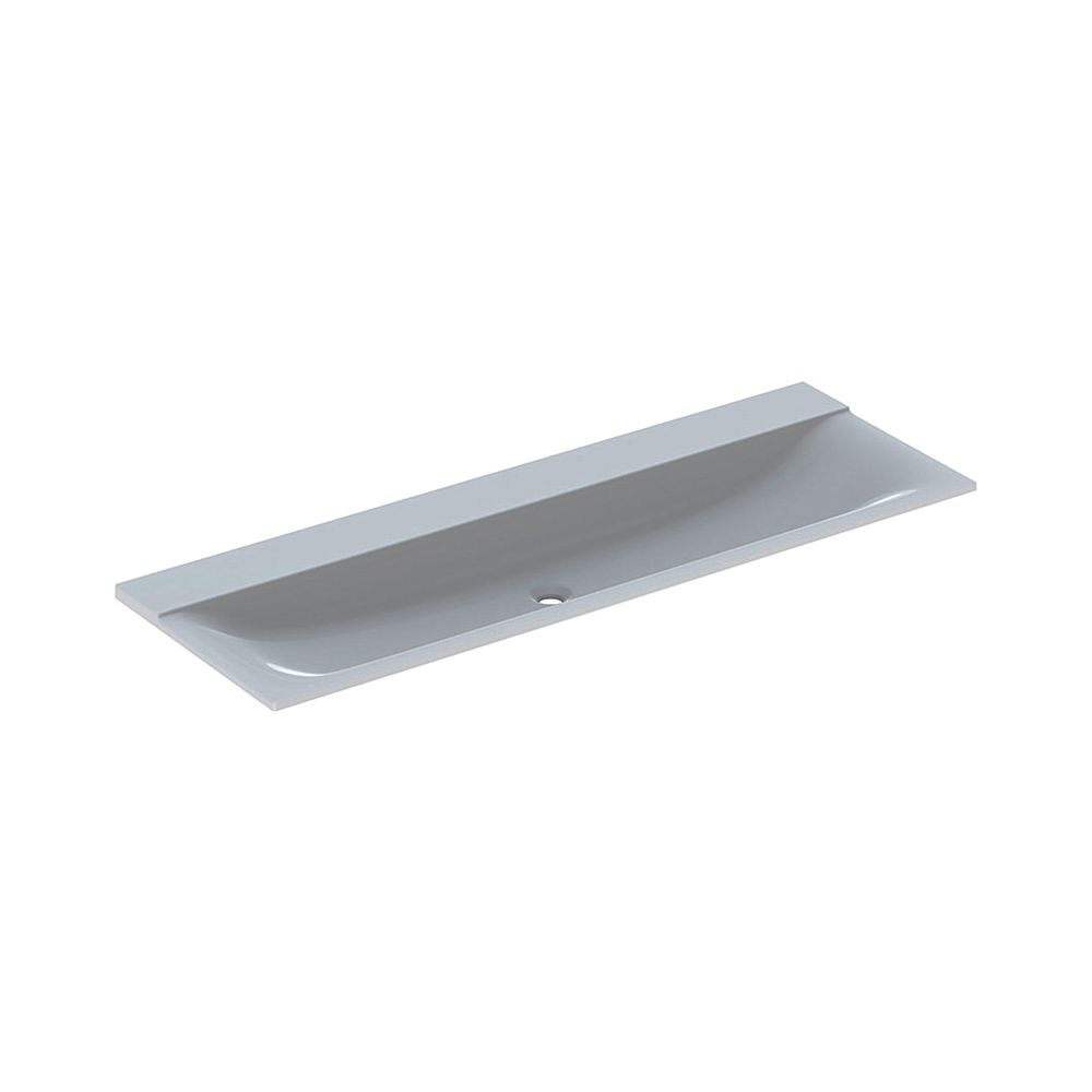 Lavabo Geberit Xeno2, largeur 140 cm, profondeur 48 cm, sans trou de robinetterie ni trop-plein, blanc mat