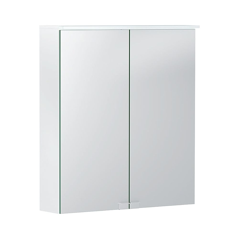 Geberit Option Basic Spiegelschrank, éclairage, 2 portes, 60x67,7x18cm, CEE 7/4,7/3, blanc mat/mélaminé, miroité