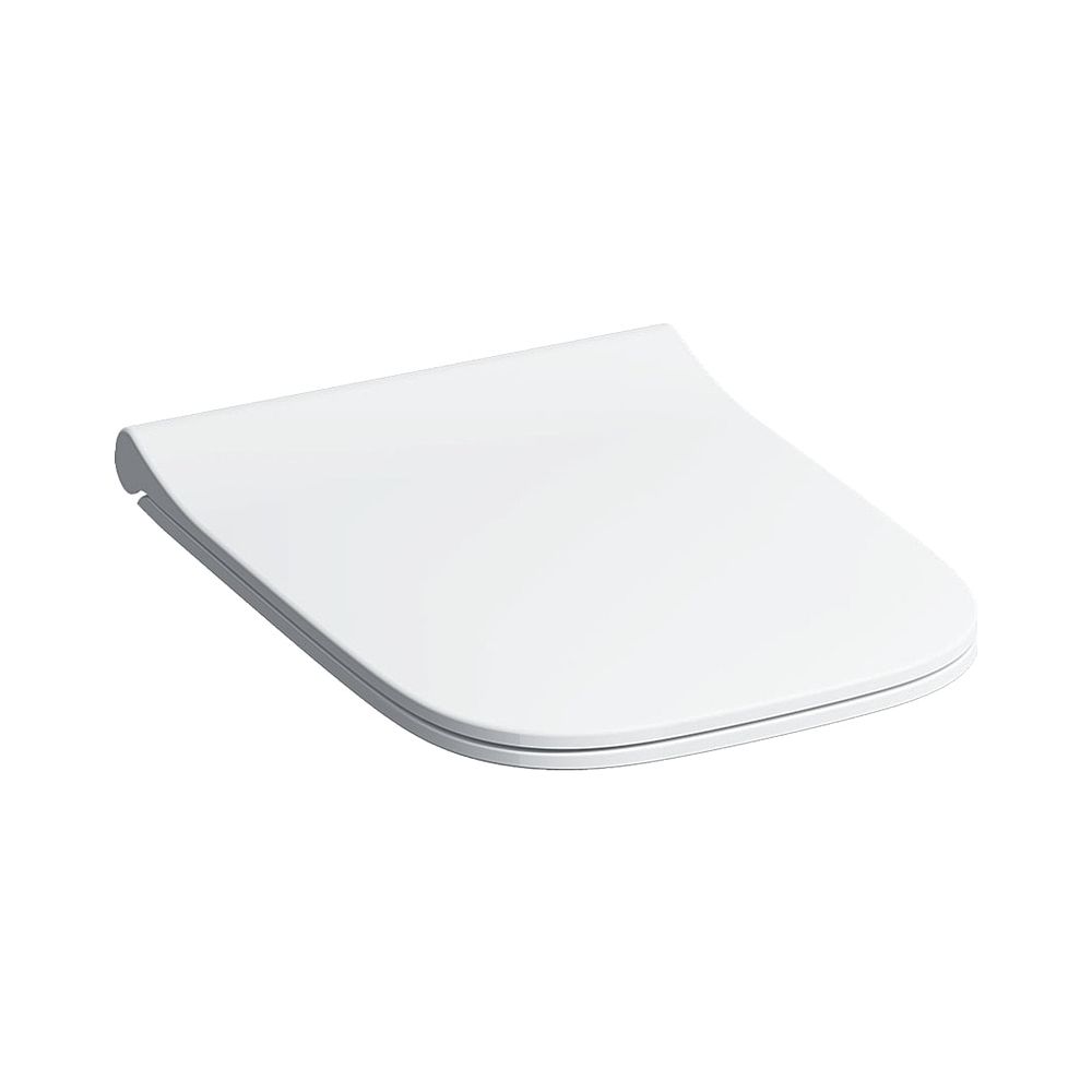 Geberit Smyle Square WC-Sitz design étroit forme sandwich sans fermeture automatique ni fixation rapide par le haut Blanc/brillant