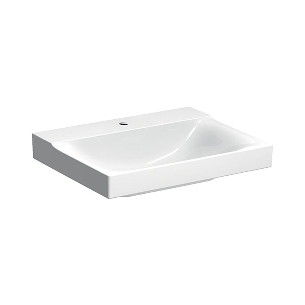 Geberit Xeno2 Lavabo, largeur 60 cm, profondeur 48 cm, trou de robinet central, sans trop-plein, blanc / KeraTect