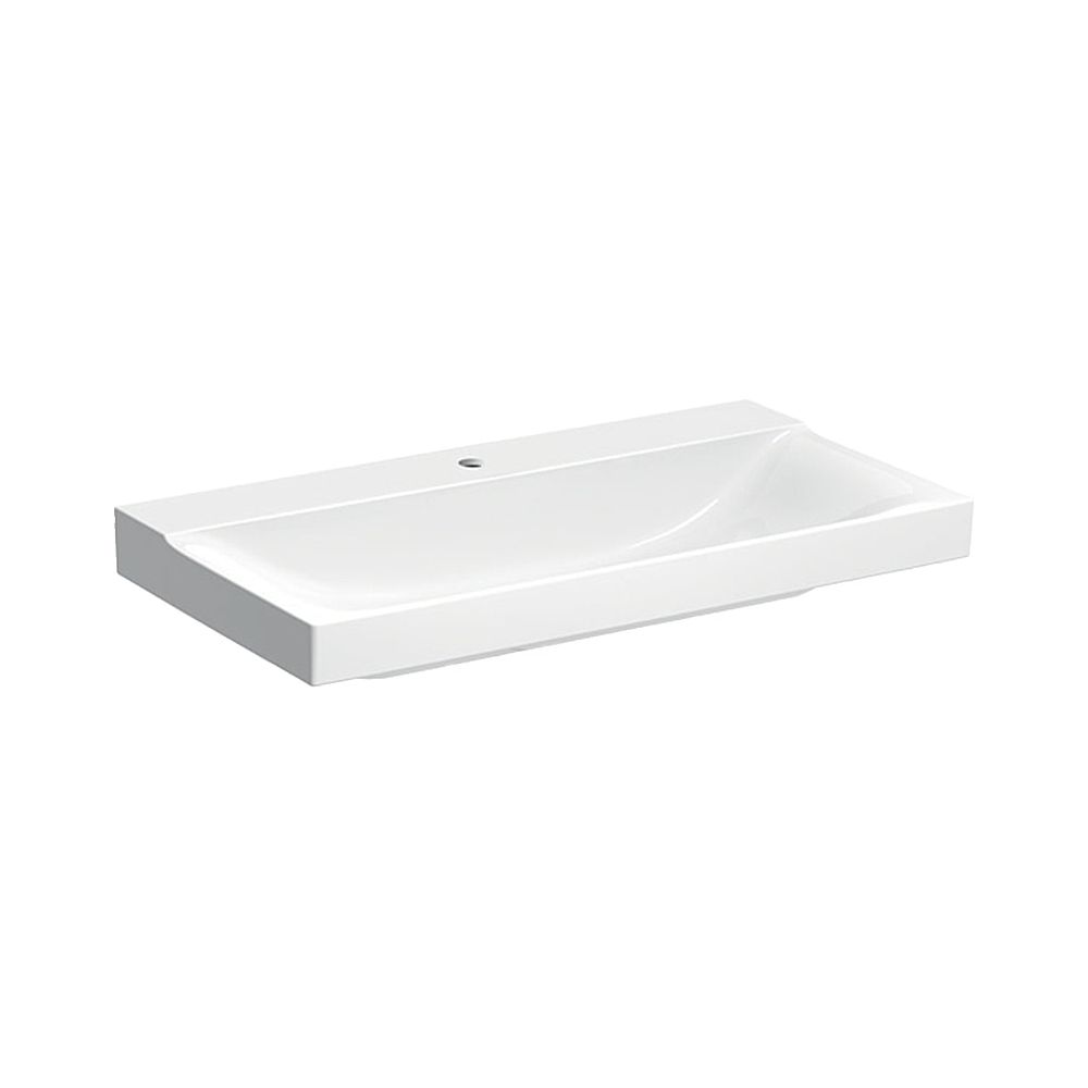Geberit Xeno2 Lavabo, largeur 90 cm, profondeur 48 cm, trou de robinet central sans trop-plein, blanc/KeraTect