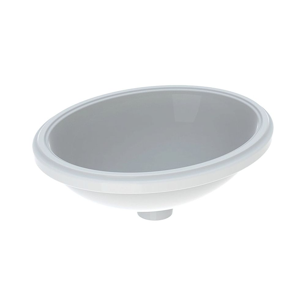 Lavabo encastré Geberit VariForm, ovale, largeur 42 cm, profondeur 42 cm, sans trou de robinetterie, sans trop-plein, émaillé